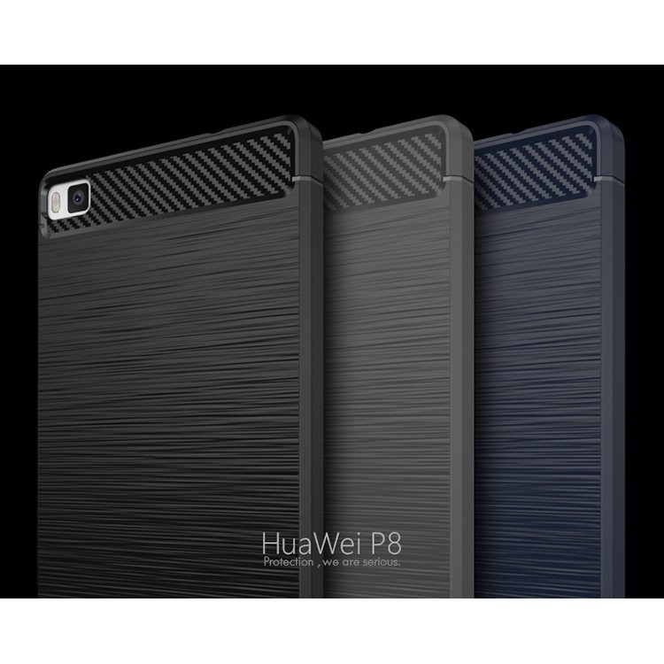 IPAKY Brushed TPU Phone Case for Huawei Ascend P8 - Black-9