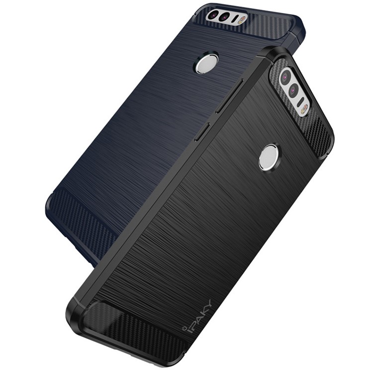 IPAKY for Huawei Honor 8 Brushed TPU Phone Cover - Black-5