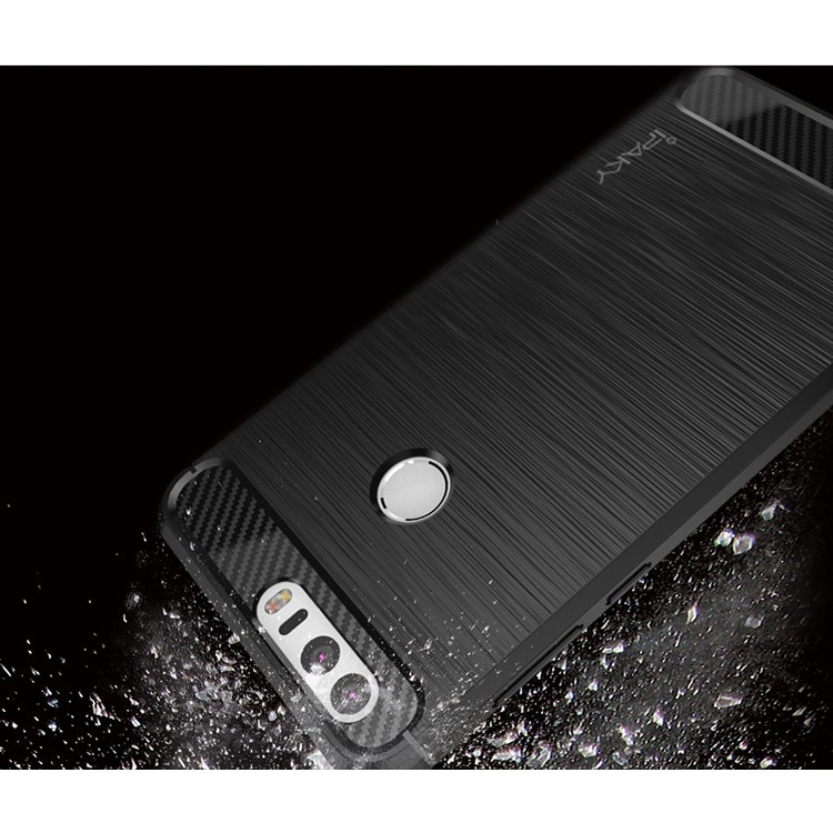 IPAKY for Huawei Honor 8 Brushed TPU Phone Cover - Black-6