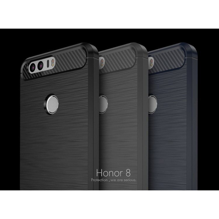 IPAKY for Huawei Honor 8 Brushed TPU Phone Cover - Black-7