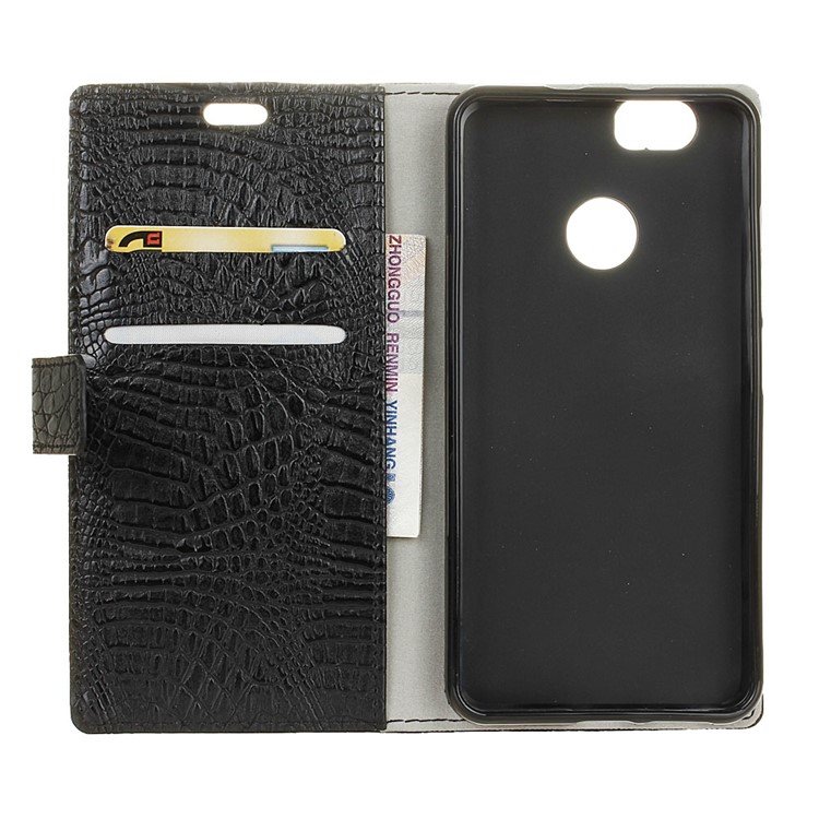 Crocodile Texture Wallet Stand Leather Case for Huawei nova - Black-4