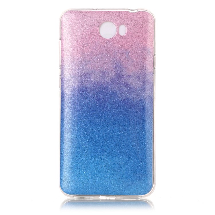 Gradient Glitter Powder IMD TPU Case for Y5II / Y5 II - Pink / Blue-1
