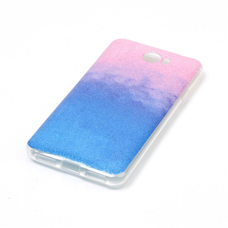Gradient Glitter Powder IMD TPU Case for Y5II / Y5 II - Pink / Blue-2