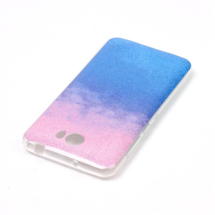 Gradient Glitter Powder IMD TPU Case for Y5II / Y5 II - Pink / Blue-3