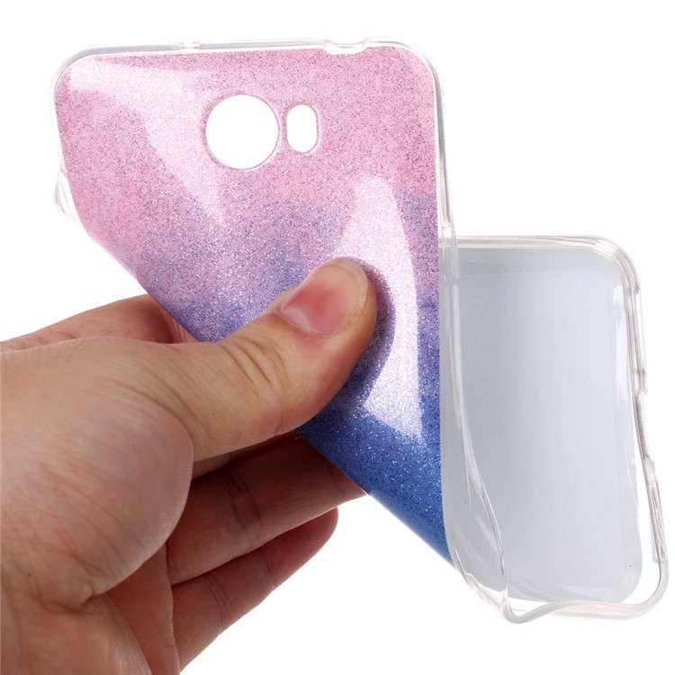 Gradient Glitter Powder IMD TPU Case for Y5II / Y5 II - Pink / Blue-4
