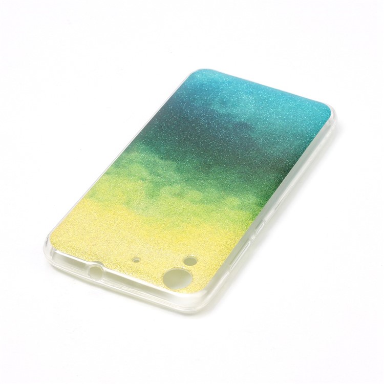Gradient Color Glitter Powder IMD TPU Case for Huawei Y6II / Honor 5A - Yellow / Green-3