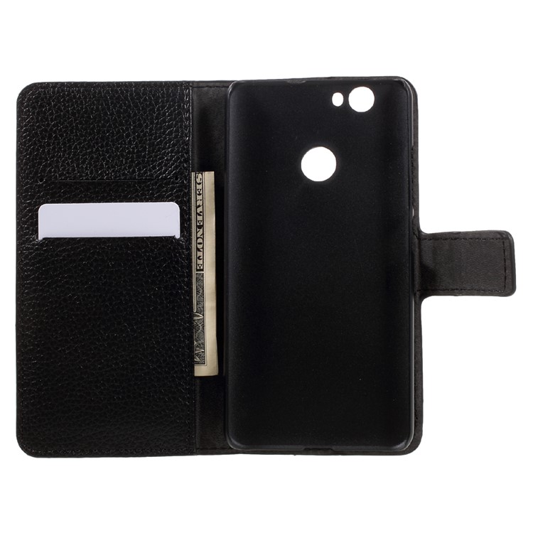Litchi Texture Stand Leather Wallet Case for Huawei nova - Black-6