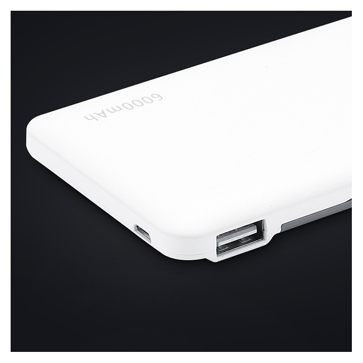 TOTU 6000mAh Dual USB Power Bank Built-in Micro USB + USB Cable for Samsung Huawei etc - White-13