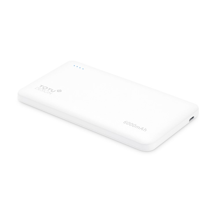 TOTU 6000mAh Dual USB Power Bank Built-in Micro USB + USB Cable for Samsung Huawei etc - White-15