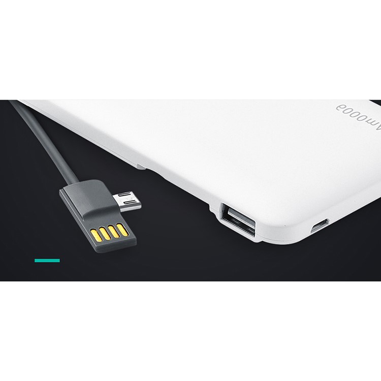 TOTU 6000mAh Dual USB Power Bank Built-in Micro USB + USB Cable for Samsung Huawei etc - White-7