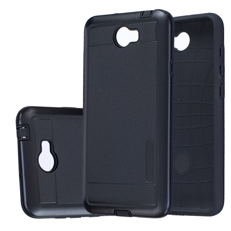 Dot Texture Hybrid PC + TPU Phone Case for Huawei Y5II / Y5 II / Honor 5 - Black-1