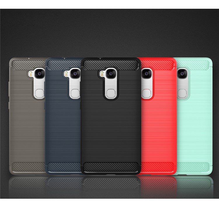Carbon Fiber Brushed TPU Back Case for Huawei Honor 5X / Honor Play 5X - Black-9