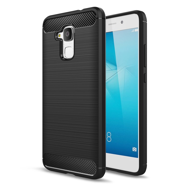 Carbon Fiber Brushed TPU Phone Case for Huawei Honor 5c / GT3 - Black-1