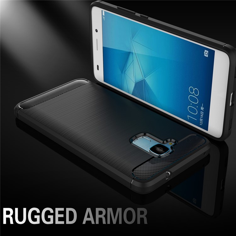 Carbon Fiber Brushed TPU Phone Case for Huawei Honor 5c / GT3 - Black-2