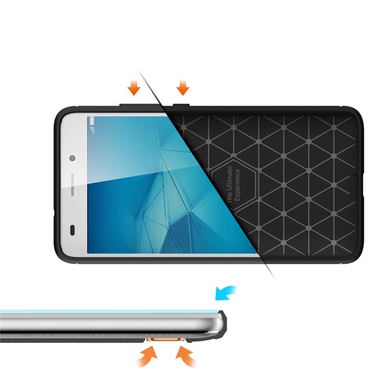 Carbon Fiber Brushed TPU Phone Case for Huawei Honor 5c / GT3 - Black-7