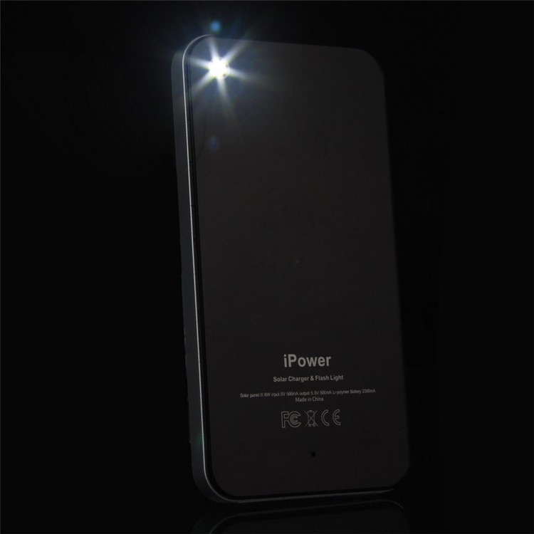 Portable Outdoor 4000mAh Solar Charger Power Bank with Flashlight for iPhone Samsung Phones - Black-2