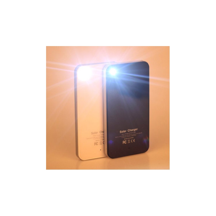Portable Outdoor 4000mAh Solar Charger Power Bank with Flashlight for iPhone Samsung Phones - Black-5