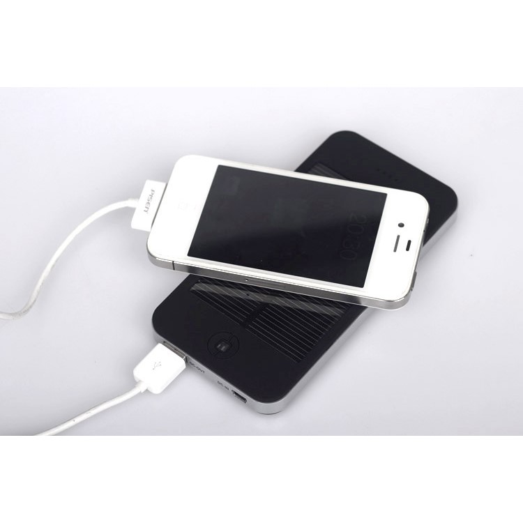 Portable Outdoor 4000mAh Solar Charger Power Bank with Flashlight for iPhone Samsung Phones - Black-9