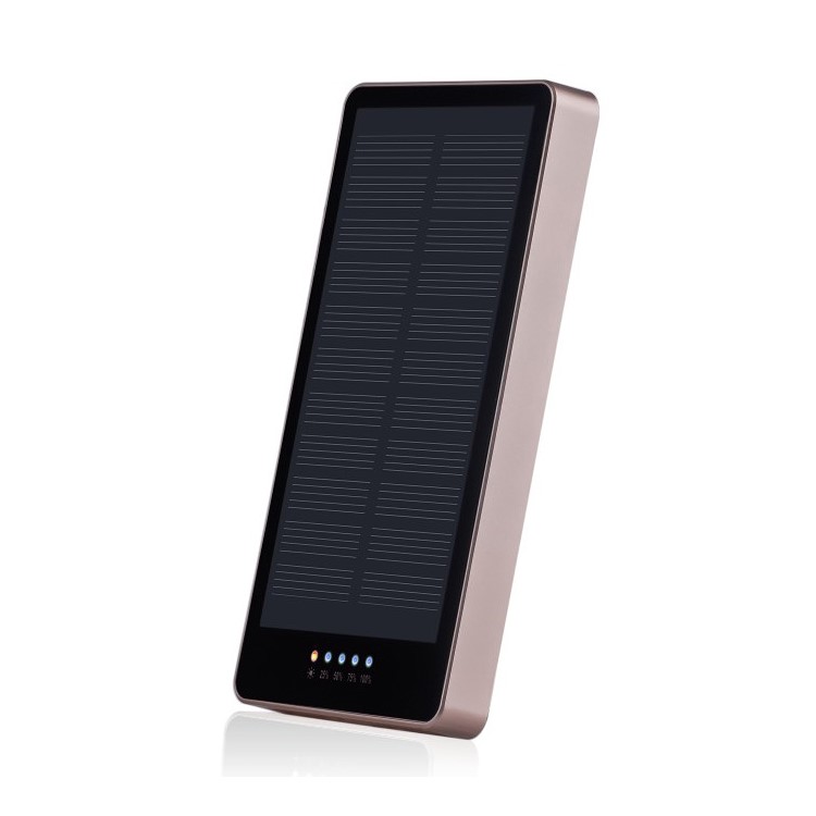 12000mAh Dual USB Ports Monocrystalline Silicon Solar Power Bank with LED Light - Black-1