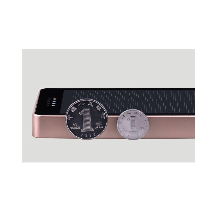 12000mAh Dual USB Ports Monocrystalline Silicon Solar Power Bank with LED Light - Black-5