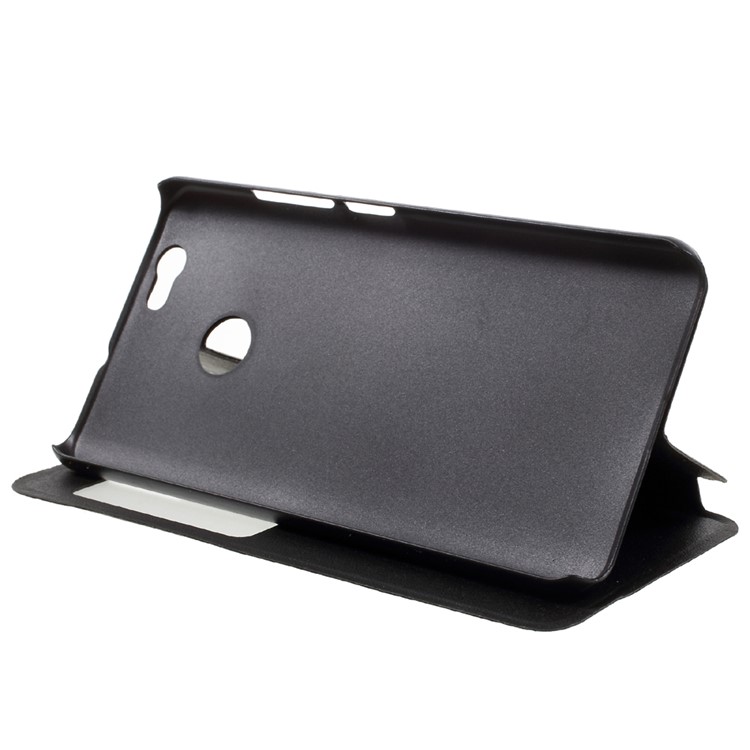 Window View Leather Stand Case Cover for Huawei Nova - Black-4