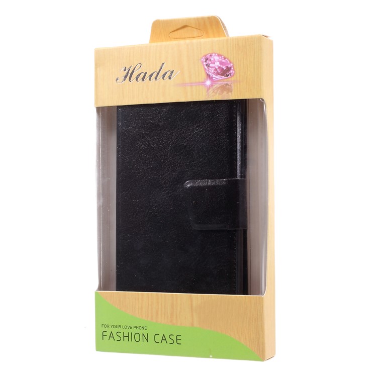 Crazy Horse Texture Leather Phone Case for Huawei Enjoy 6 with Card Slot Built-in Metal Sheet - Black-11