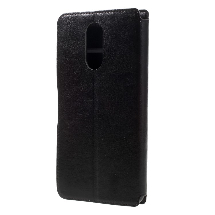 Crazy Horse Texture Leather Phone Case for Huawei Enjoy 6 with Card Slot Built-in Metal Sheet - Black-2