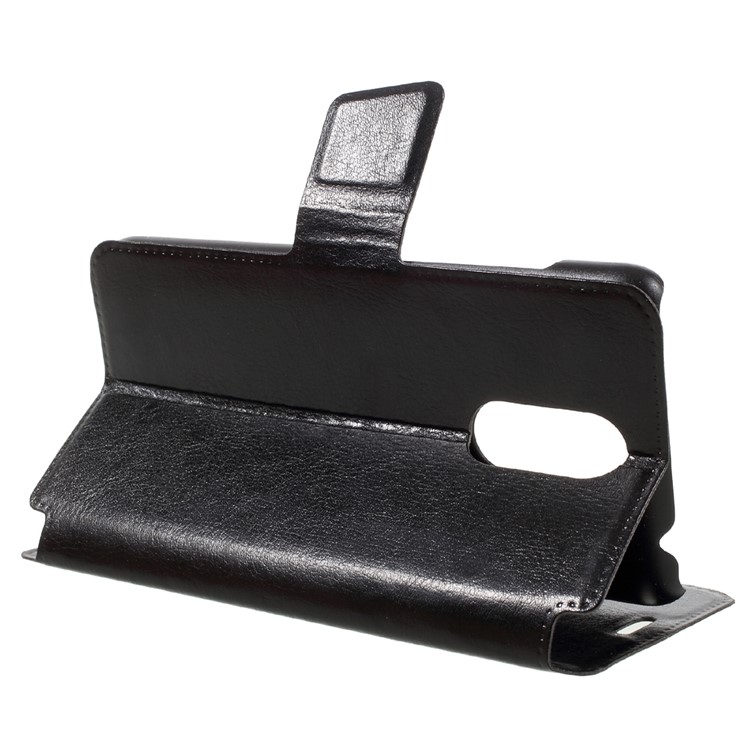 Crazy Horse Texture Leather Phone Case for Huawei Enjoy 6 with Card Slot Built-in Metal Sheet - Black-4