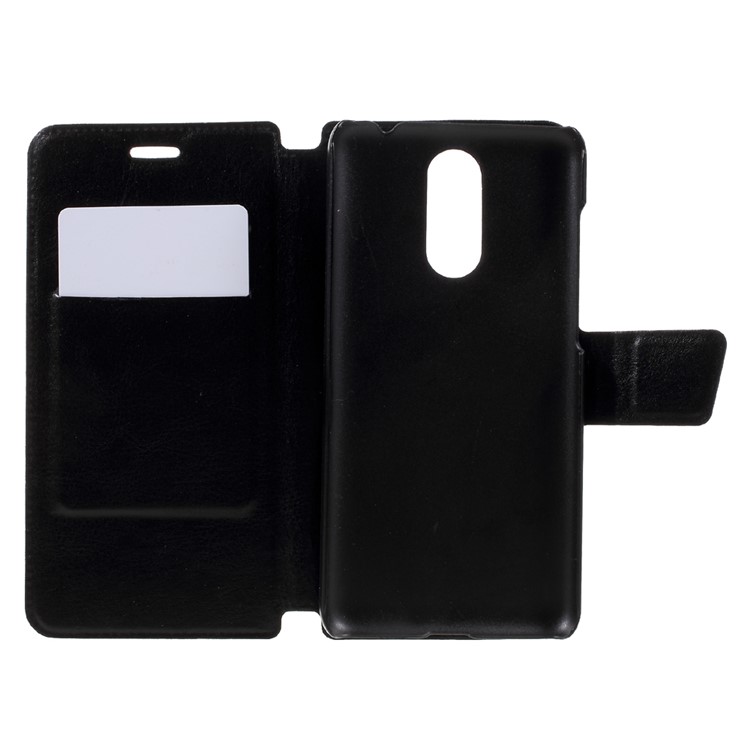 Crazy Horse Texture Leather Phone Case for Huawei Enjoy 6 with Card Slot Built-in Metal Sheet - Black-5