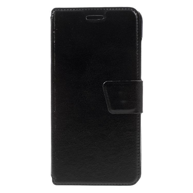 Crazy Horse Texture Leather Phone Case for Huawei Enjoy 6 with Card Slot Built-in Metal Sheet - Black-6