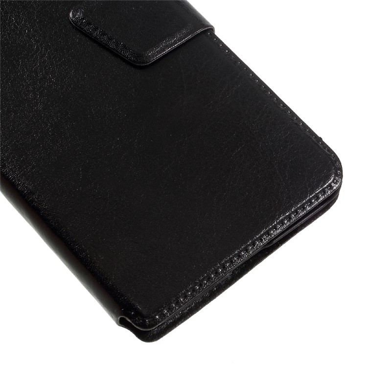 Crazy Horse Texture Leather Phone Case for Huawei Enjoy 6 with Card Slot Built-in Metal Sheet - Black-7