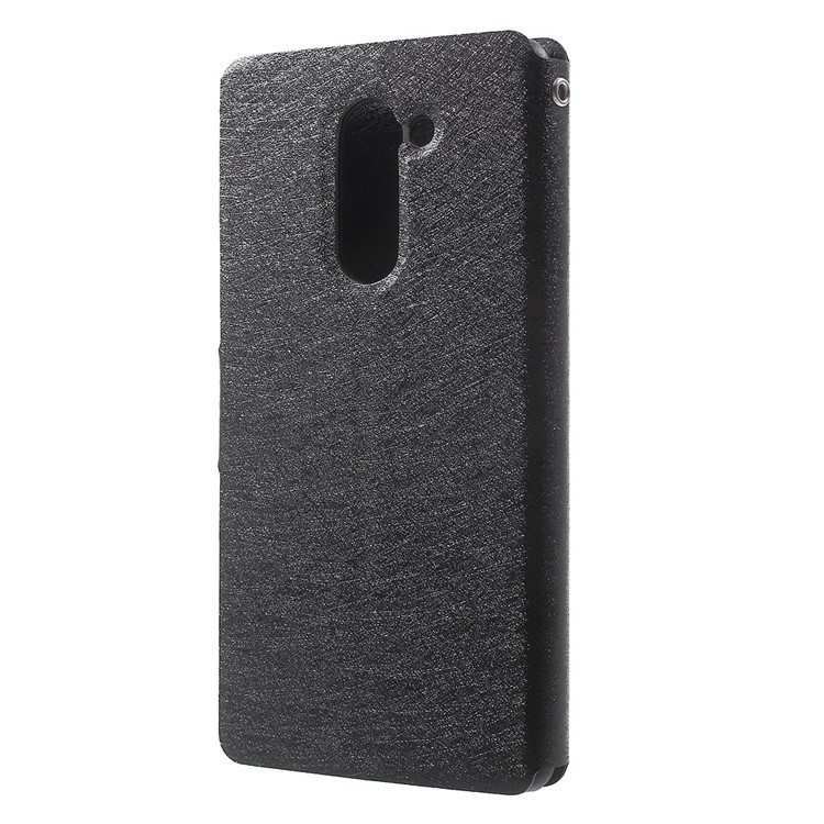 Silk Grain Leather Card Holder Case for Huawei Enjoy 6 - Black-2