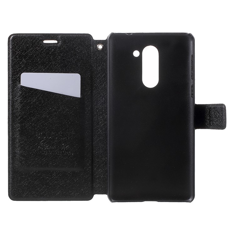 Silk Grain Leather Card Holder Case for Huawei Enjoy 6 - Black-4