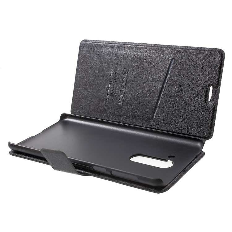 Silk Grain Leather Card Holder Case for Huawei Enjoy 6 - Black-5