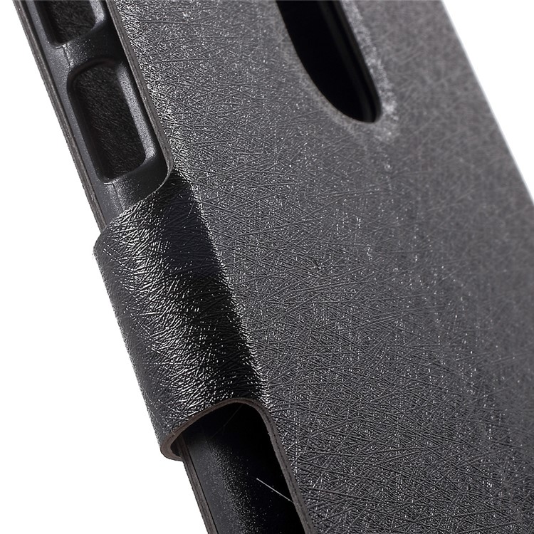 Silk Grain Leather Card Holder Case for Huawei Enjoy 6 - Black-8