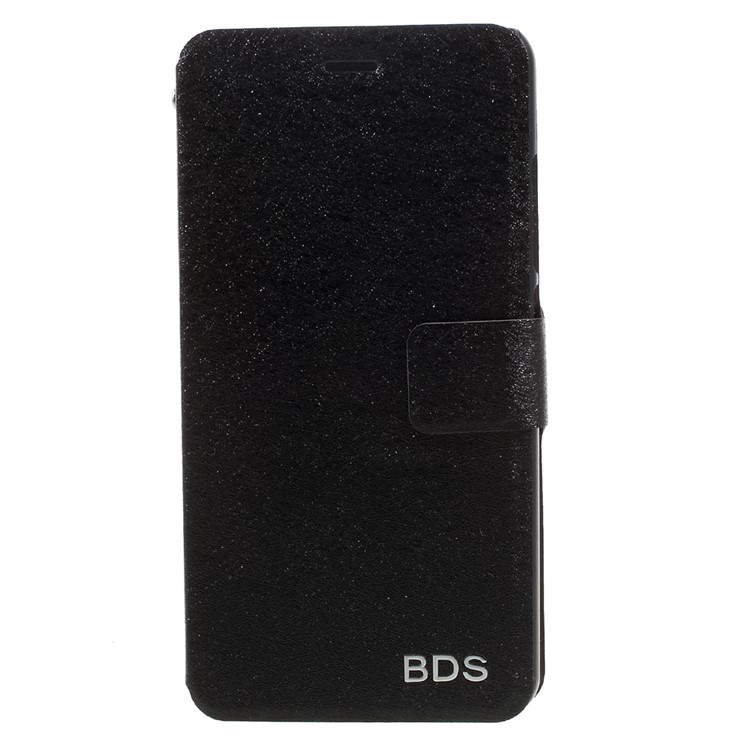 Silk Grain Card Holder Leather Stand Case for Huawei nova - Black-3