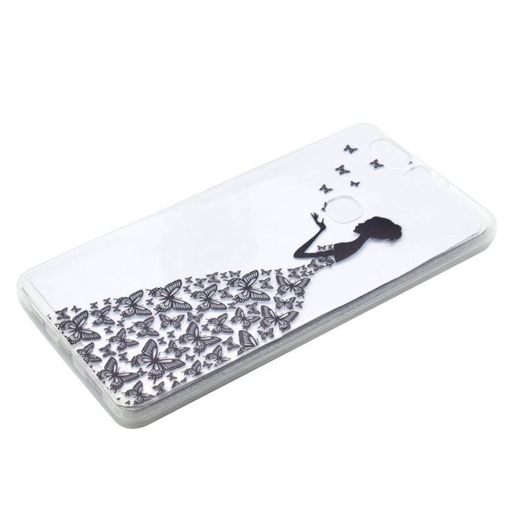 Pattern Printing TPU Case for Huawei Honor V8 - Butterfly Girl-2