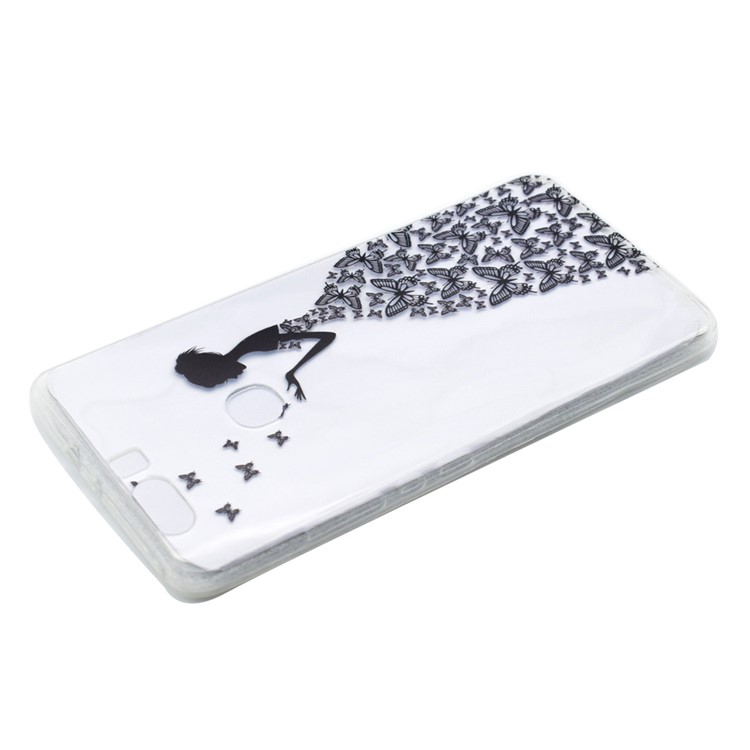 Pattern Printing TPU Case for Huawei Honor V8 - Butterfly Girl-3