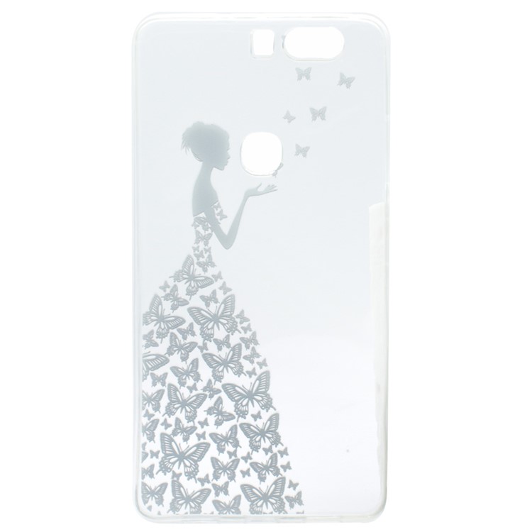 Pattern Printing TPU Case for Huawei Honor V8 - Butterfly Girl-4