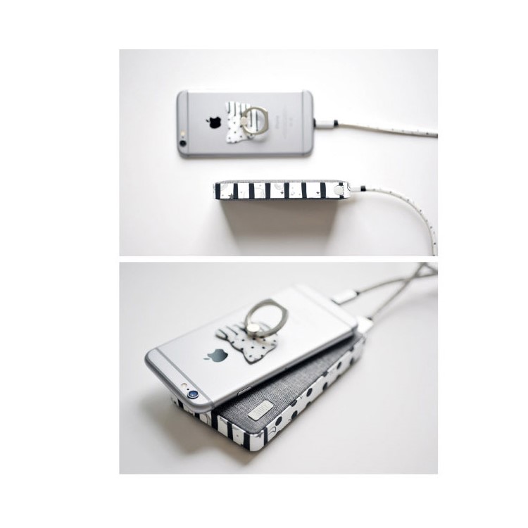 MAOXIN Artistic 10400mAh 2.1A Mobile Power Bank with Finger Ring - Dark Grey-16