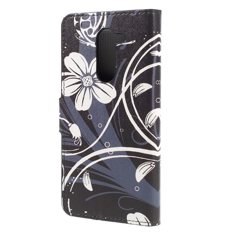 Patterned PU Leather Wallet Stand Case for Huawei Honor 6x (2016) - Flower and Butterfly-2