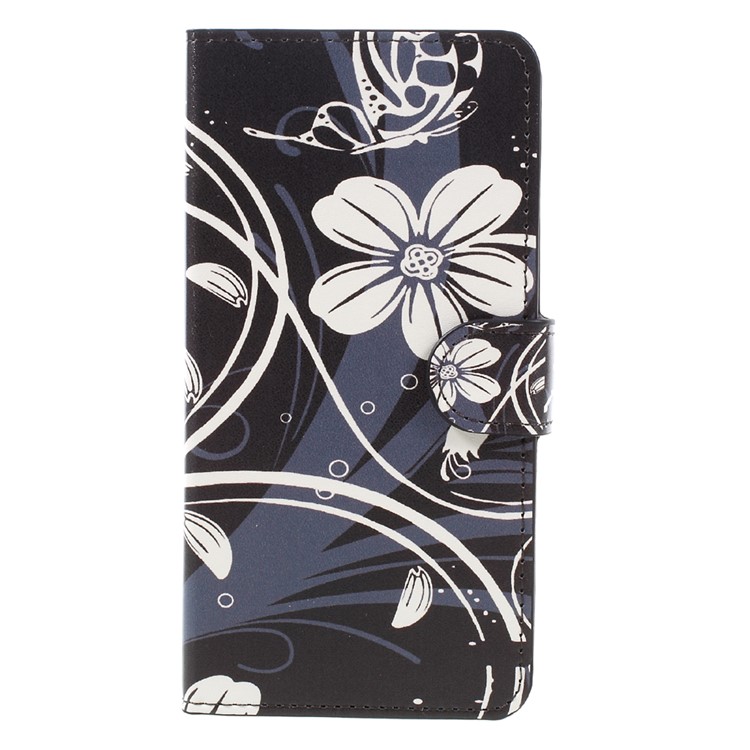 Patterned PU Leather Wallet Stand Case for Huawei Honor 6x (2016) - Flower and Butterfly-3