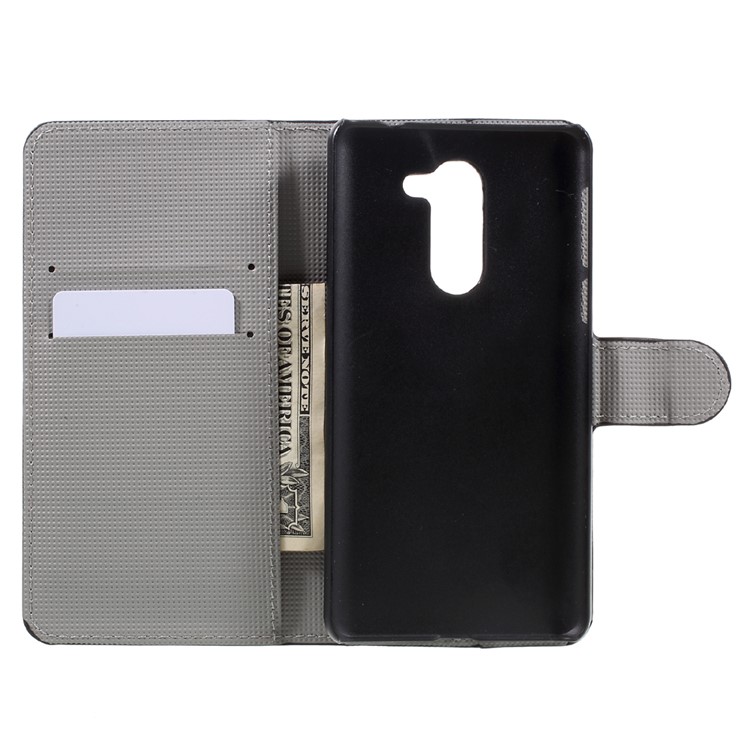 Patterned PU Leather Wallet Stand Case for Huawei Honor 6x (2016) - Flower and Butterfly-6