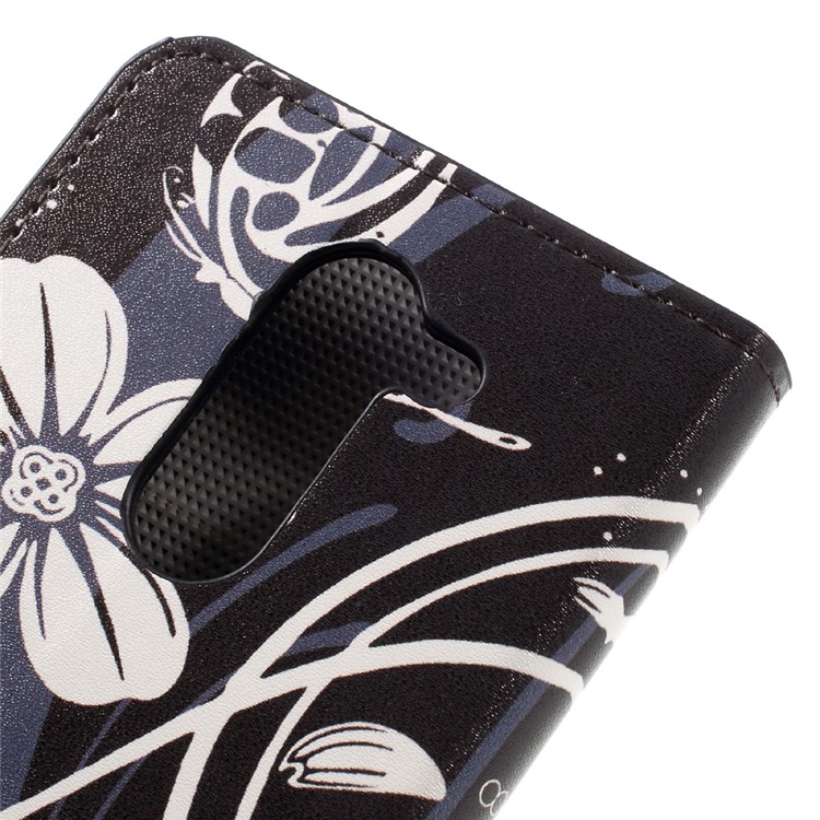 Patterned PU Leather Wallet Stand Case for Huawei Honor 6x (2016) - Flower and Butterfly-8