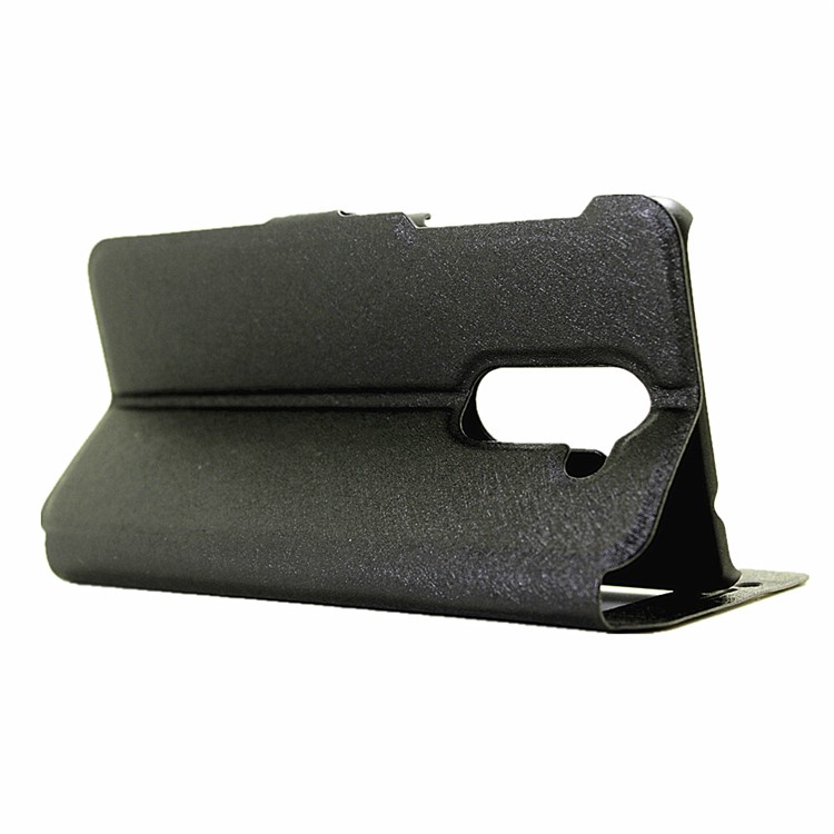 Silk Texture Dual View Window Leather Case for Huawei Honor 6x (2016) - Black-5