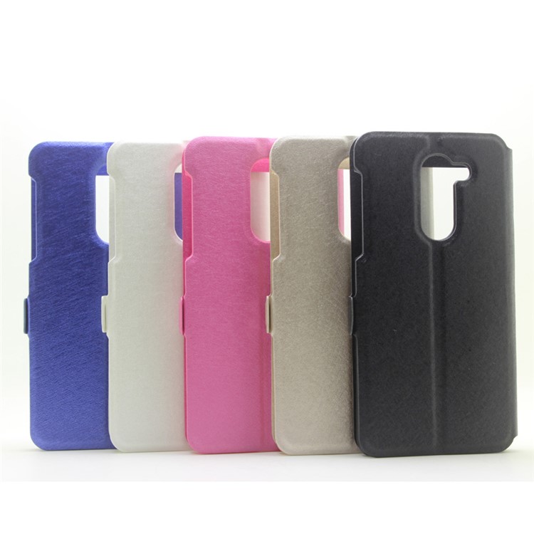 Silk Texture Dual View Window Leather Case for Huawei Honor 6x (2016) - Black-9