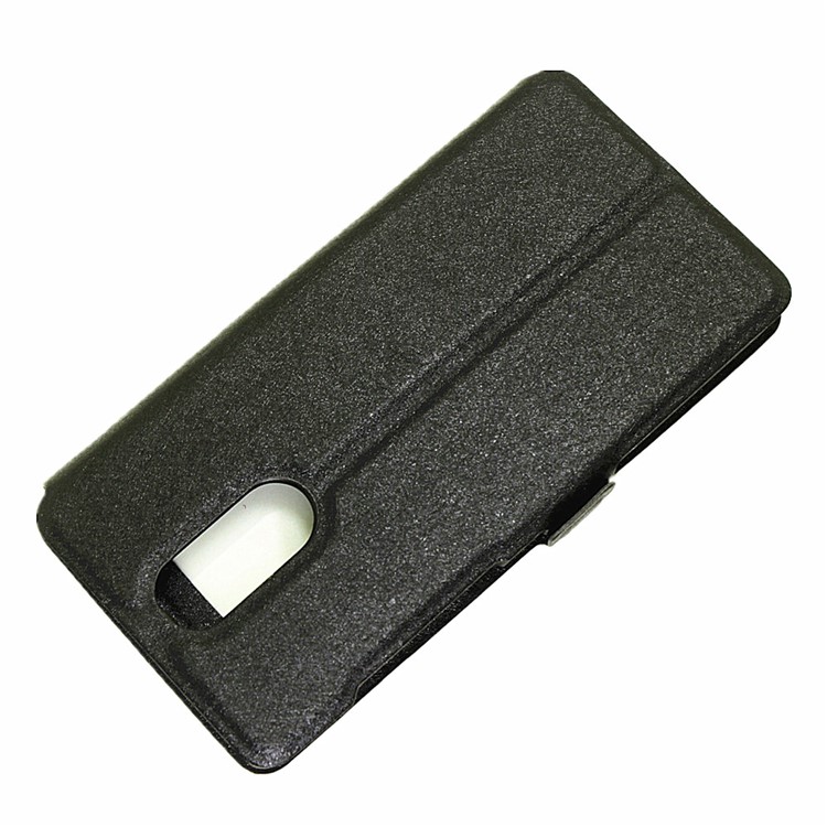 Silk Texture Dual View Window Leather Case for Huawei Enjoy 6 - Black-7