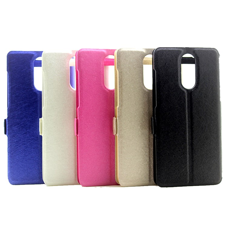 Silk Texture Dual View Window Leather Case for Huawei Enjoy 6 - Black-9