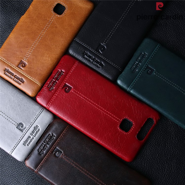 PIERRE CARDIN Genuine Leather Coated Hard Case for Huawei P9 - Black-13