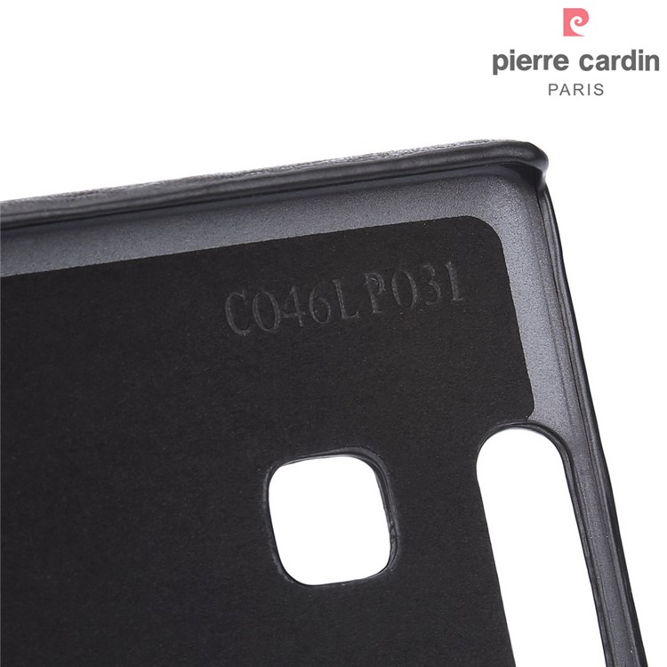 PIERRE CARDIN Genuine Leather Coated Hard Case for Huawei P9 - Black-9